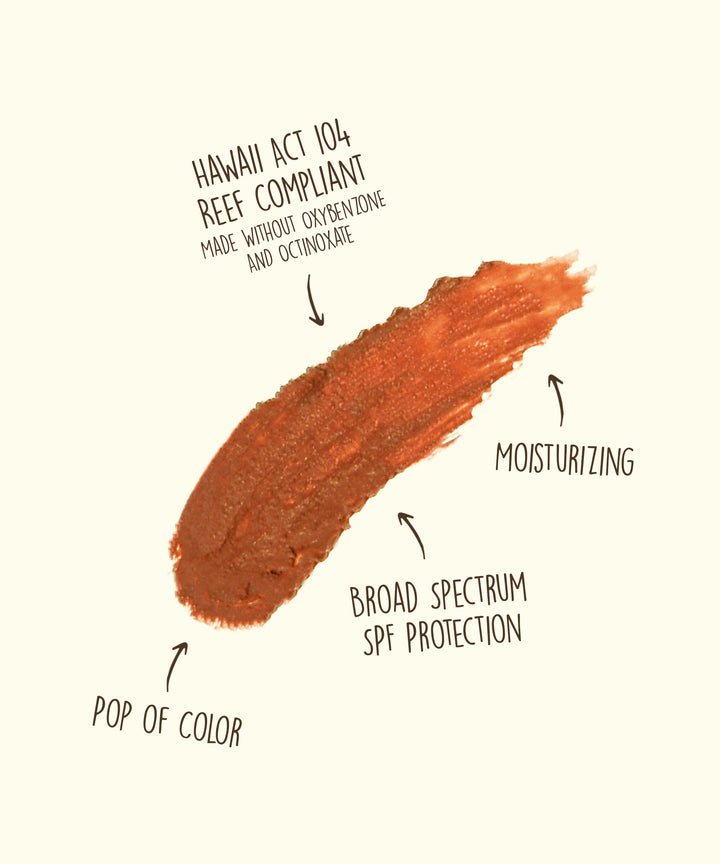 A casual, moisturizing lip balm with a pop of color and broad spectrum SPF 15 protection, Sun Bum.